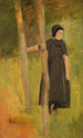 Dzieci pod drzewami, szkic dla dzieci bawiących się - Max Liebermann — widok dzieła