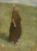 Młoda dziewczyna stojąca na wydmie, w prawo - Max Liebermann — widok dzieła