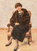 Portret Loli Leder w futrzanej kurtce siedzącej - Max Liebermann — widok dzieła
