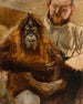 Orangutan Seemann z opiekunem - Max Slevogt — widok dzieła