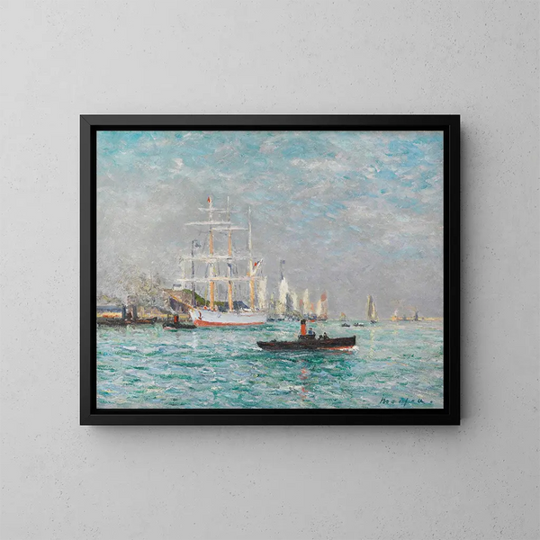 Wejście trójmasztowca w Le Havre - Maxime Maufra — oprawiony obraz na ścianie