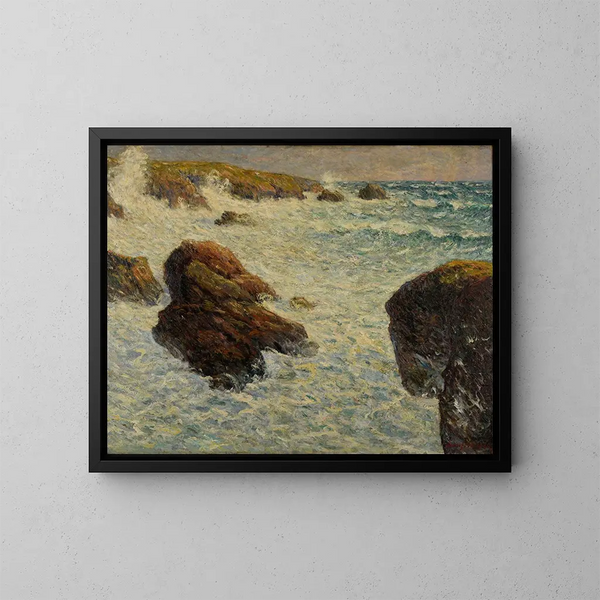 Burza w Quiberon, Morbihan - Maxime Maufra — oprawiony obraz na ścianie