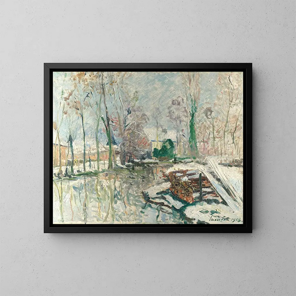 Les Bords du Boulon en hiver - Maxime Maufra — oprawiony obraz na ścianie