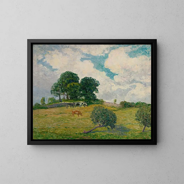 Białe chmury w Rosporden - Maxime Maufra — oprawiony obraz na ścianie