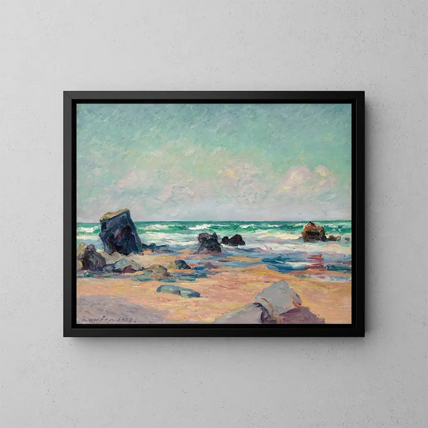 Mare basse, la plage de Port-Blanc, presqu'île de Quiberon - Maxime Maufra — oprawiony obraz na ścianie
