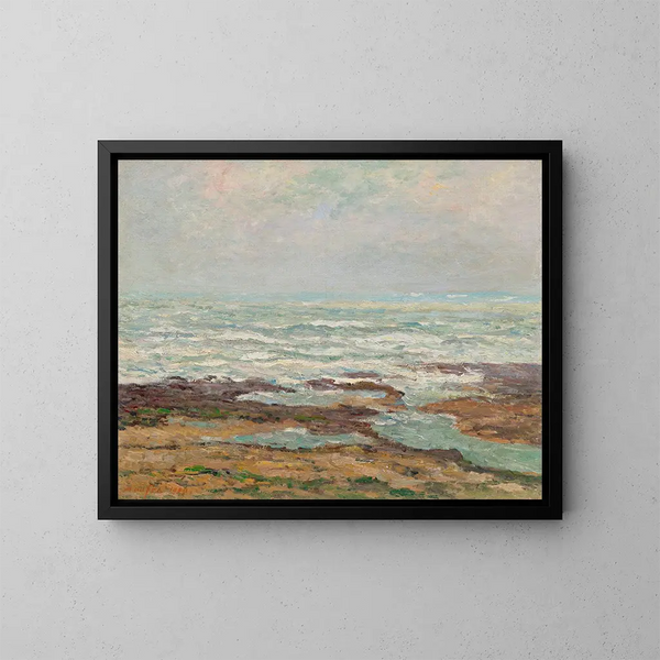 Marine, morze wschodzące w Yport - Maxime Maufra — oprawiony obraz na ścianie