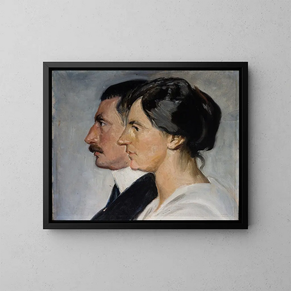 Król Christian X i królowa Aleksandrine z Danii - Michael Ancher — oprawiony obraz na ścianie