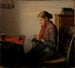 Dziewczyna ze Skagen Maren Sofie dziergająca - Michael Ancher — widok dzieła