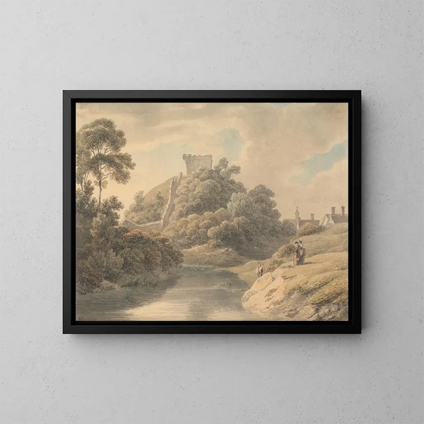 Château de Clare, Suffolk - Michael Angelo Rooker — oprawiony obraz na ścianie