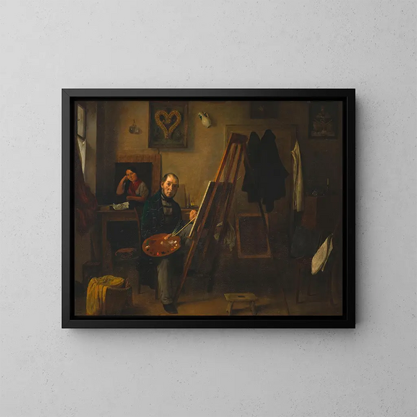 Autoportrait de Michael Neder à la palette - Michael Neder — oprawiony obraz na ścianie