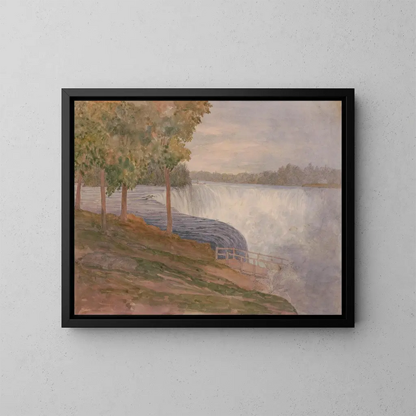 Pierwszy widok na wodospady Niagara przed zejściem schodami promu, środa 22 lipca 1846 - Michael Seymour — oprawiony obraz na ścianie