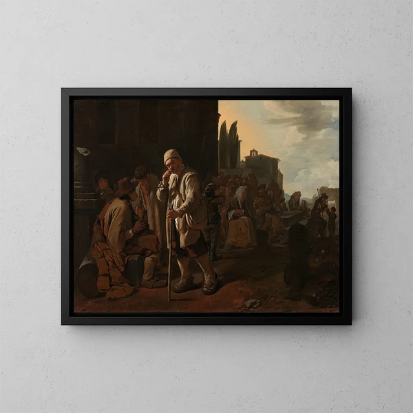 Karmienie głodnych - Michael Sweerts — oprawiony obraz na ścianie