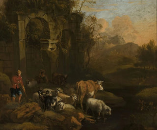 Bétail au point d'eau - Michiel Carré — widok dzieła