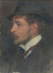 Autoportrait de profil avec chapeau - Milan Thomka Mitrovský — widok dzieła