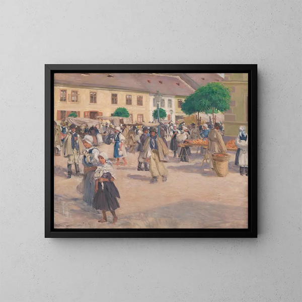 Rynek w Myjawie - Miloš Jiránek — oprawiony obraz na ścianie