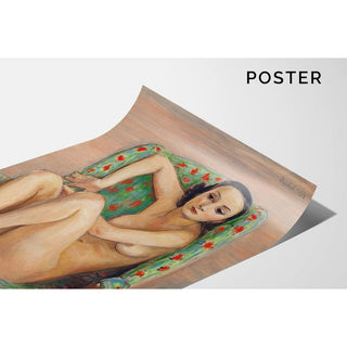 Modèle dans un fauteuil vert - Nils Dardel | Reproduction Tableau Décoration murale affiche copie