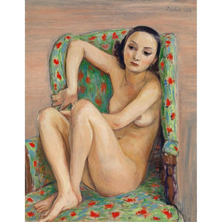 Modèle dans un fauteuil vert - Nils Dardel | Reproduction Tableau Décoration murale affiche copie