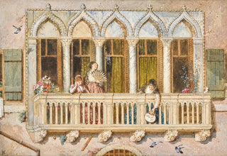 Myles Birket Foster - A balcony on the grand canal Venice.webp