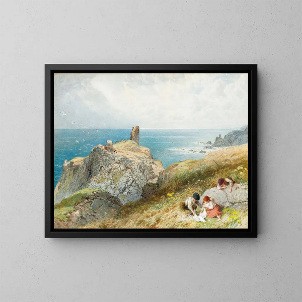 Château de Fast, Berwickshire, Szkocja - Myles Birket Foster — oprawiony obraz na ścianie
