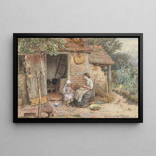 Myles Birket Foster - Shelling peas.webp
