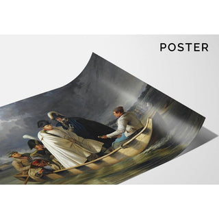 Napoléon quittant la Lobau après la défaite à la bataille d'Aspern d'Anton von Perger | Reproduction Tableau Décoration murale affiche copie