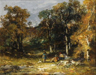 Myśliwi w zaroślach - Narcisse Virgile Diaz de la Peña — widok dzieła