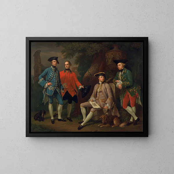 James Grant de Grant, John Mytton, l'honorable Thomas Robinson et Thomas Wynne - Nathaniel Dance-Holland — oprawiony obraz na ścianie