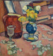 Martwa natura: wazon z kwiatami, dzbanek i szklanka - Emile Bernard — widok dzieła