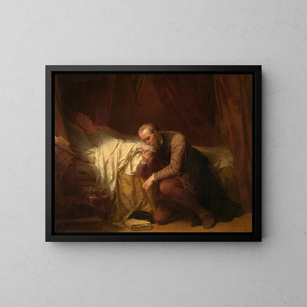 L'artysta Michał Anioł przy łóżku Vittorii Colonną - Nicaise De Keyser — oprawiony obraz na ścianie