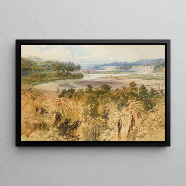 Le Haut Rangitikei - Nicholas Chevalier — oprawiony obraz na ścianie