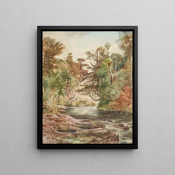 Nicholas Chevalier - Untitled River scene Porirua river.webp