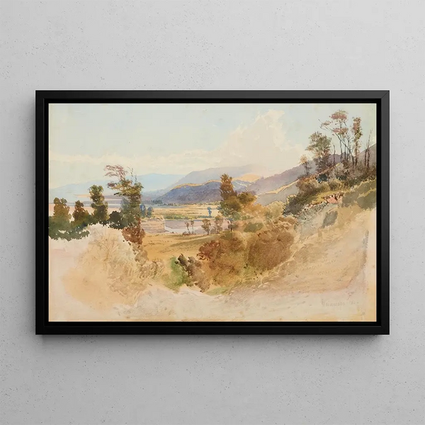 Lac Wairarapa - Nicholas Chevalier — oprawiony obraz na ścianie