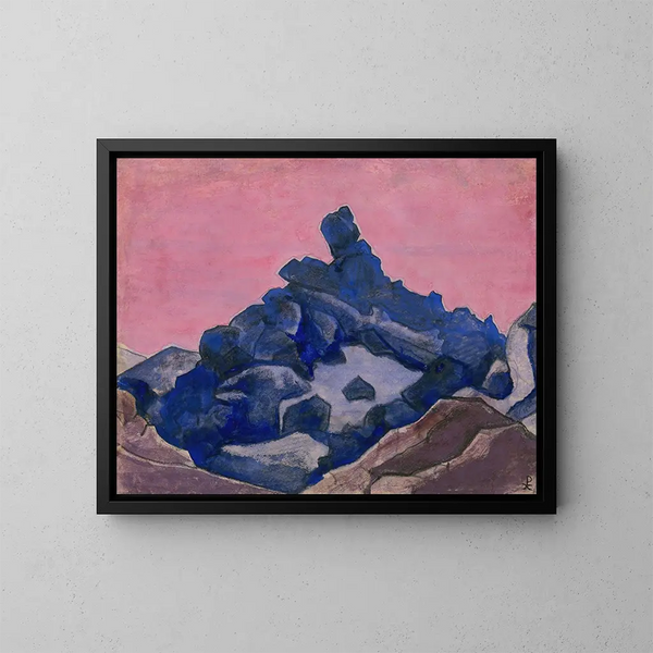 Cliff bleu - Nicholas Roerich — oprawiony obraz na ścianie