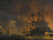 L pożarze na nabrzeżach Algieru tuż po rozpoczęciu bombardowania przez flotę anglo-holenderską, 27 sierpnia 1816 - Nicolaas Baur — widok dzieła