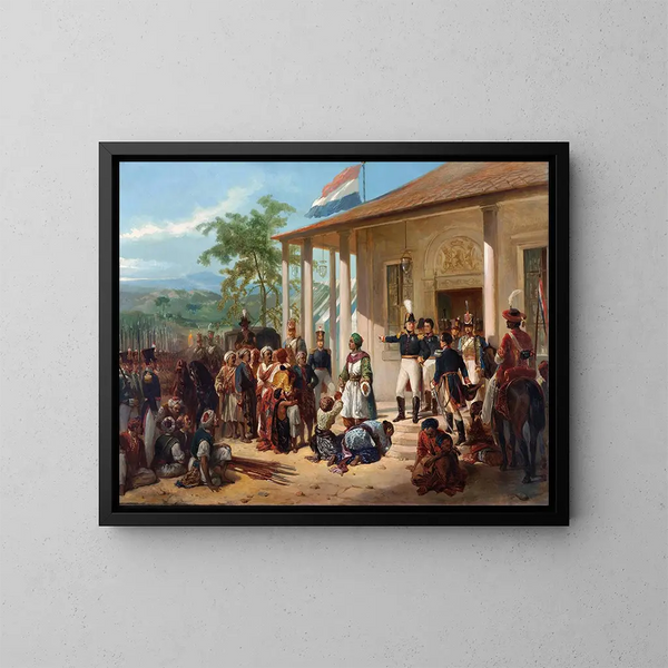 L'arrestation de Diponegoro par le lieutenant-général Baron De Kock - Nicolaas Pieneman — oprawiony obraz na ścianie