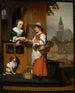 Sprzedawca warzyw - Nicolaes Maes — widok dzieła