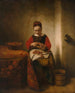 Młoda kobieta obierająca jabłka - Nicolaes Maes — widok dzieła