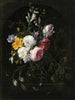 Martwa natura z kwiatami w kryształowym wazonie - Nicolaes van Verendael — widok dzieła