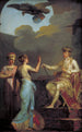 Christian VII łączący część duńską z częścią królewską Holsztynu w 1773 roku - Nicolai Abildgaard — widok dzieła