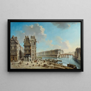 Nicolas JeanBaptiste Raguenet - La Grve lIle SaintLouis et le Pont Rouge vus de la place de la Grve.webp