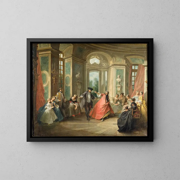 Le jeu du foulard - Nicolas Lancret — oprawiony obraz na ścianie