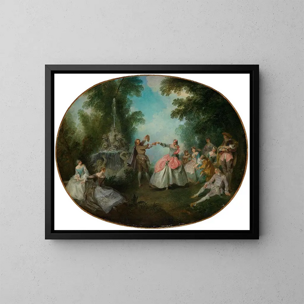 Le menuet - Nicolas Lancret — oprawiony obraz na ścianie