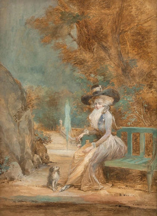 Nicolas Lavreince - Jeune feme assise dans un park.webp