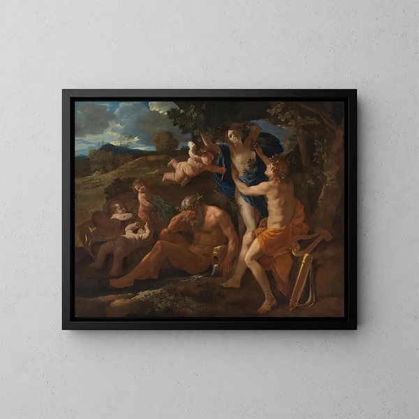 Apollon i Dafne - Nicolas Poussin — oprawiony obraz na ścianie