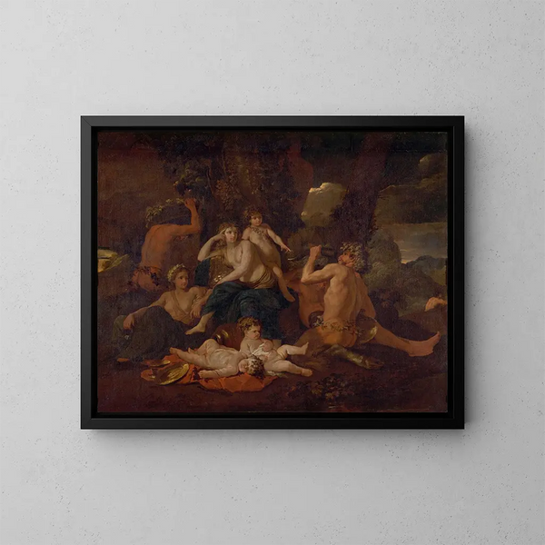 L'enfance de Bacchus - Nicolas Poussin — oprawiony obraz na ścianie