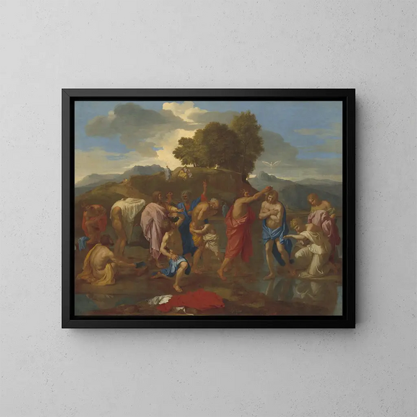 Le Baptême du Christ - Nicolas Poussin — oprawiony obraz na ścianie