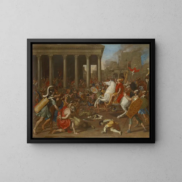 Zdobycie Jerozolimy przez cesarza Tytusa - Nicolas Poussin — oprawiony obraz na ścianie