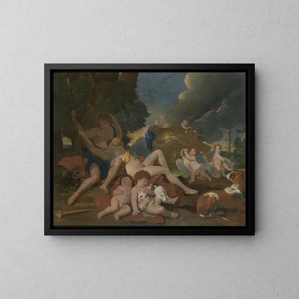 Wenus i Adonisa - Nicolas Poussin — oprawiony obraz na ścianie