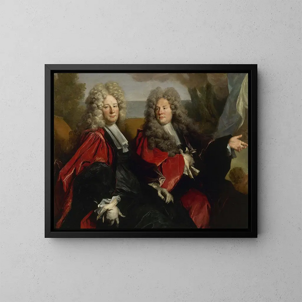 Portret dwóch radnych w funkcji w 1702 roku - Nicolas de Largillière — oprawiony obraz na ścianie
