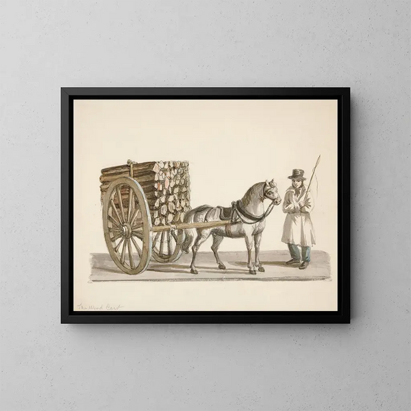 Le Chariot en bois - Nicolino Calyo — oprawiony obraz na ścianie